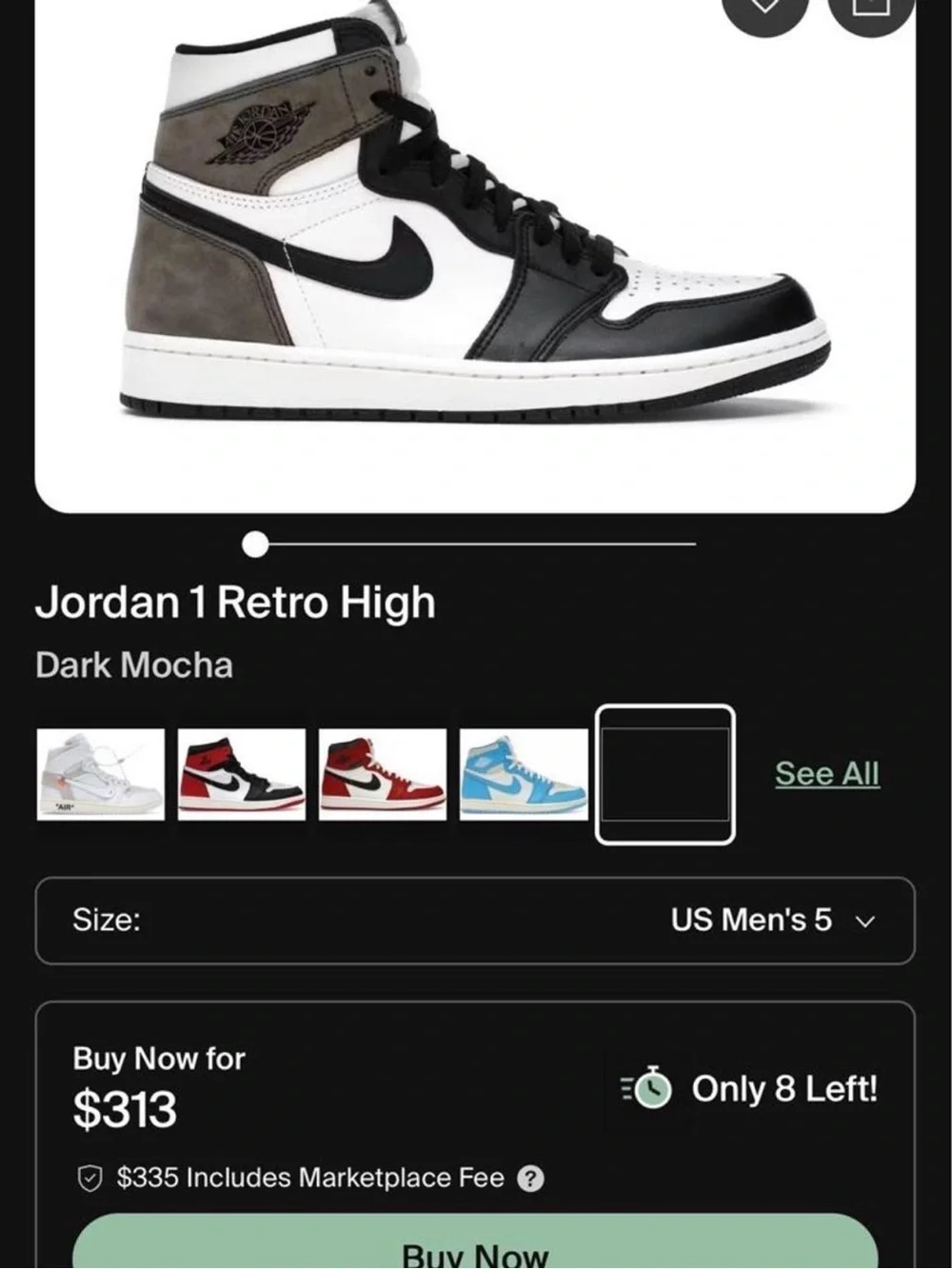 Jordan 1 Retro High - White/Black/Dark Mocha